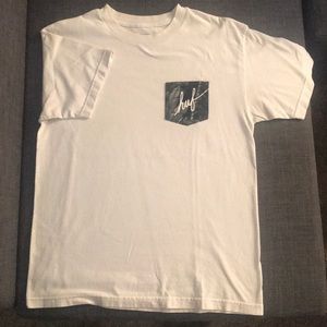 Men's Medium white HUF palm frond Pocket Tee